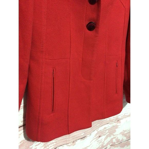 Scappini Italy Red Jacket / Coat Lined Size 38 ~ Excellent - Picture 14 of 16